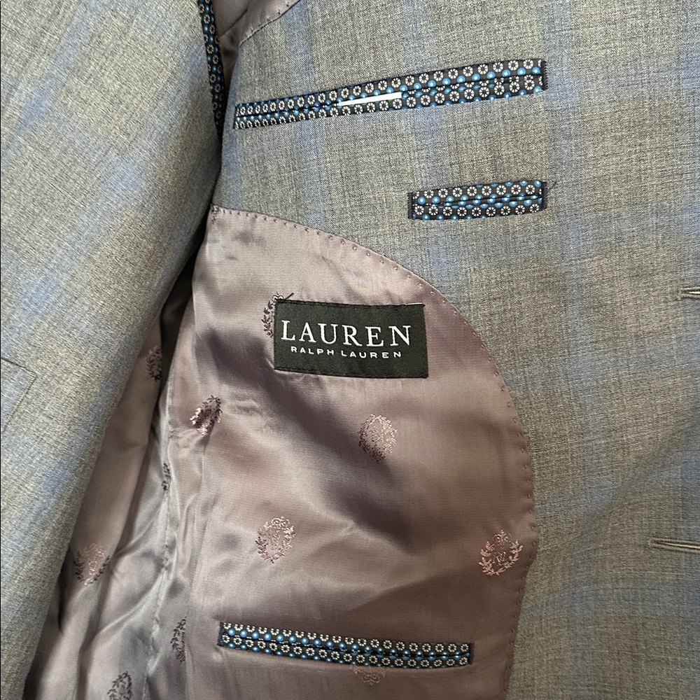 Lauren by Ralph Lauren Slate Blue Plaid Three-Piece Suit - Picture 3 of 12